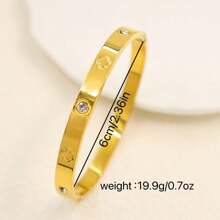 Pulseira de diamante com flor de quatro folhas vazada, 2 peças/conjunto, aço inoxidável banhado a ouro 18k, sem desbotamento, adequada para uso diário feminino ou presente para amigos