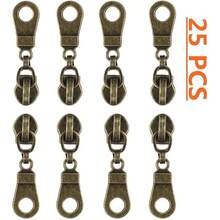 MebuZip #5 Cremalleras de nailon metálico de latón envejecido de The Yard Bulk Coil con cierre enrollable de 10 yardas con 25 tiradores para manualidades de costura de bricolaje café - Latónantiguocafé - Ver 4