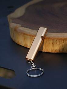 3 Portable Survival Whistle Keychains, Aluminum Alloy Dual Frequency High-Frequency Whistle, Outdoor Survival Whistle, Dog Training Whistle, High-Frequency Whistle Tool, Suitable For Outdoor Camping, Travel, Hiking, Mountaineering And Seeking Help - Gold - View 2