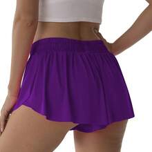 Flowy Athletic Shorts Women Running Tennis Shorts Girls 2-In-1 Double Layer Quick-Drying Comfy ShortsA Valentine's Day FRYB - Màu tím  Violet - Xem 5