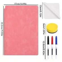 1pc Reusable Small Whiteboard Set, 4 Colors Available (Grey, Dark Blue, Brown, Beige), Includes Whiteboard Marker, Eraser Cloth, Sponge Eraser, Versatile For Office, Home, School Use - Memo Board, Drawing, Doodle, Learning,School Supplies,Back To School