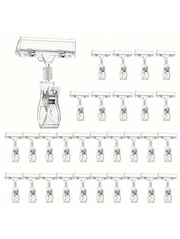 10 Pack Clear Plastic Sign Clips, Rotatable Retail Display Hooks, Adjustable Price Tag Holder, Pop Advertising Clips Store Supermarket Shelf Explosion Sticker Price Tag Double Head Mechanical Thumb Price Advertising Clips Suitable For Clothing Racks, Supermarkets, Fruit Stores, Industrial And Scientific Retail Signage Equipment