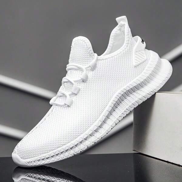 Men Walking Shoes Ultra Lightweight Tennis Running Shoes Mesh Non-Slip Casual Comfortable Work Workout Athletic Sport Sneakers Breathable White