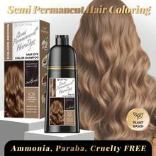 Natural Hair Dye Shampoo 3 IN 1, Hair Color For Gray Hair Coverage, Hair Coloring Shampoo For Women, Color Shampoo Beard Dye For Men, Vegan Ammonia Free Hair Shampoo (GOLDEN BROWN) - 金色 - 查看 9
