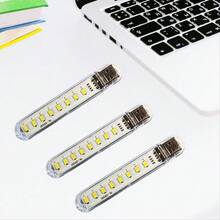 3pcs USB Camping Lights, USB Mini Book Lights, LED Mini Bulbs, Plug-In Nightlights With 3/8/24 LEDs, For Bathroom Bedroom Reading Sleep Outdoor Camping - Multicolor - View 3