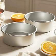 1 套高品质铝制圆形蛋糕模具，固定底部，适用于烤箱，厨房用品，烘焙必需品，适用于婚礼、情人节和生日派对 - 銀色 - 查看 3