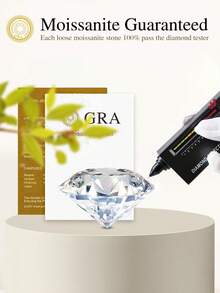 1Pc Gorgeous Exquisite Fashionable Crown Round Diamond 10CT Moissanite Diamond Wedding Band Ring D Color S925 Sterling Silver Suitable For Engagement Wives Girlfriends Anniversary Gifts Bridal Fine Jewelry