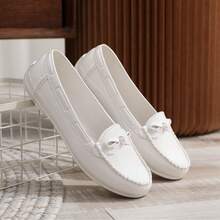 Zapatos planos de las mujeres versión coreana de la soja zapatos planos pequeños zapatos blancos de la madre nuevos zapatos casuales de la boca poco profunda solos - Blanco - Ver 2