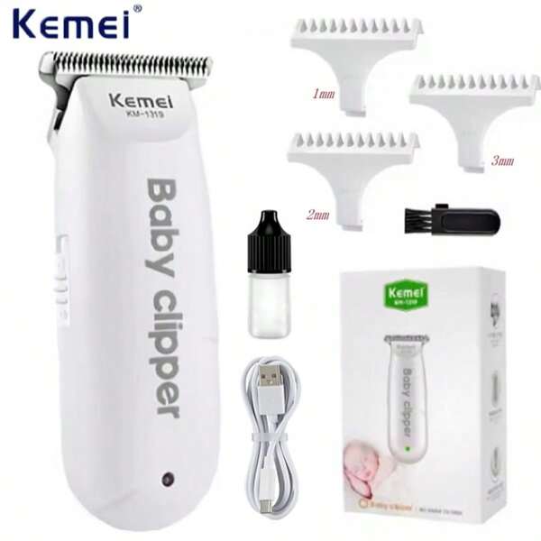 Kemei KM-1319 Haarschneidemaschine, Mini kabelloser Haar-Trimmer, Lang anhaltende Haarhschnitt-Ausstattung, USB-C wiederaufladbare Haarschnitt- und Bartpflege-Schere für Männer, Frauen, Kinder, tragbarer Pflegeset
