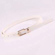 Fashion Black Blue White Pink Red Women Belts Skinny Waistband Pin Buckle Adjustable Belt Summer Dress Jeans Strap Pu Belts
