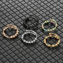 Bague anti-anxiété Bague perles Bagues pour femmes hommes Bague en acier inoxydable Spinner Spiral Simulé Librement Anti Stress Bague Fidget Cadeaux de fête Bijoux