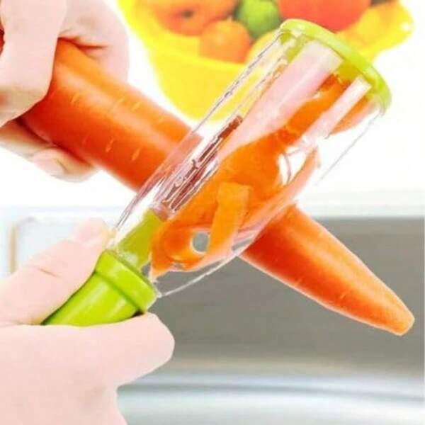 Peeler For Vegetables And Fruits- Perfect Collector Of Peels Of Vegetables And Fruits In Kitchen. In A Clean And Easy Way-Peeling And Slicing Potatoes, Carrots, Apples, Etc