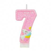 独角兽粉色生日蛋糕蜡烛/神话魔法蛋糕粉色数字蜡烛/直蜡0-9创意/神圣女王公主许愿蜡烛/烛光周年蛋糕装饰蜡烛/蛋糕顶部装饰适合生日/婚礼/单身派对 - 粉紅色+獨角獸 - 查看 15