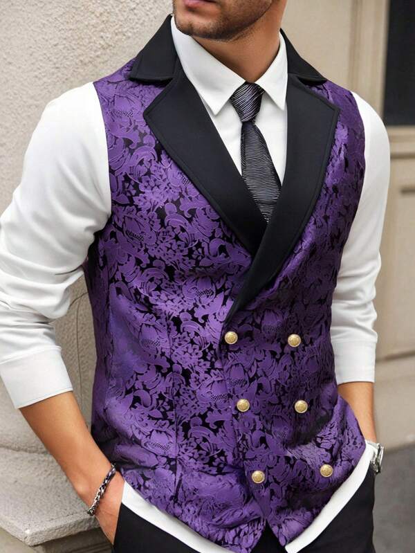 1pc Men's Fashionable Waistcoats And Business Casual Formal Vests Are Suitable For Wedding Banquets