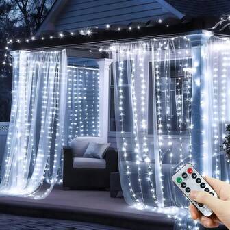 USB Powered LED Curtain Lights With Remote Control, 8 Modes, Suitable For Indoor, Party, Christmas, Wedding, Bedroom And Home Decor, Festival Atmosphere Fairy Lights