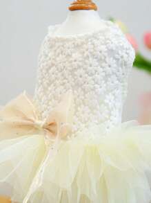1pc Pet Dress, Dog/Cat Apparel, Stylish & Cute Outfit For Small Pets, Casual & Romantic Wedding Veil Themed Clothes