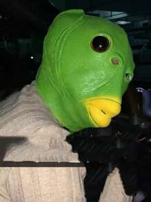 1 pieza Tocado de pez verde divertido - Accesorios de disfraz de látex para fiestas y eventos, hecho a mano, adecuado para adolescentes y adultos mayores de 14 años, Halloween