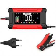 RJTianye 12V 10A Smart Pulse Car Battery Charger For Lead-Acid Batteries, Motorcycle & Auto