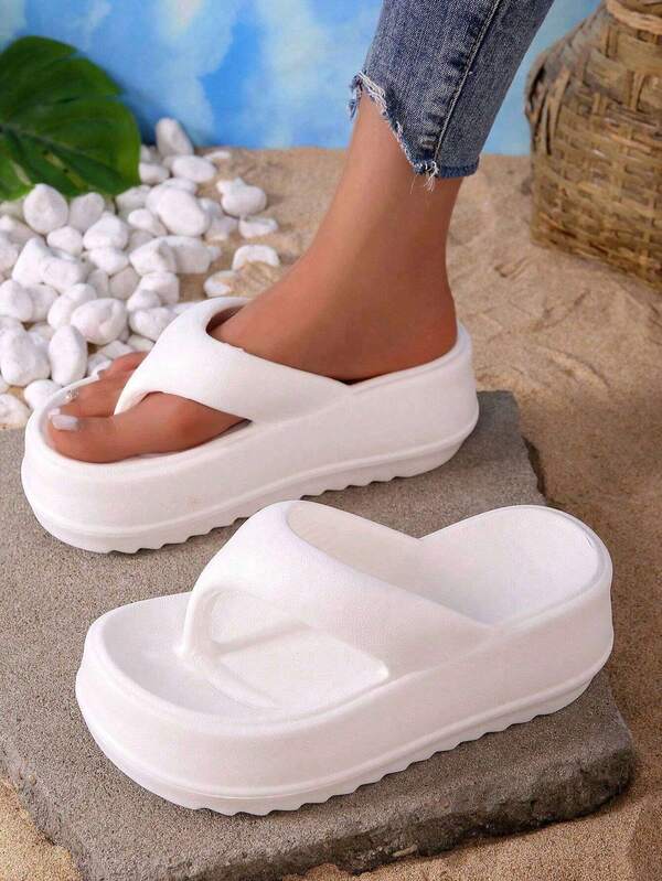 1 Pair Women's Original Summer Cool Sports Style Slippers Beach Casual Outdoor Anti-Skid Thick Platform Sports Eva Women Beach Flip Flops Sandals