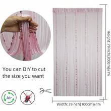 100cmX200cm Decorative Door String Curtain Beads Wall Panel Fringe Window Room Divider Blind For Wedding Coffee House Parts Door Divider Beads Tassel Screen Decoration (Colorfull 25) - 粉色 - 查看 4