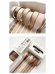 8 Rolls Retro Grid, Mini Floral Design Washi Tape For Scrapbooking, Journaling, Decorative Sticker Tapes, Each Roll 1cm X 3m, School Supplies,Back To School