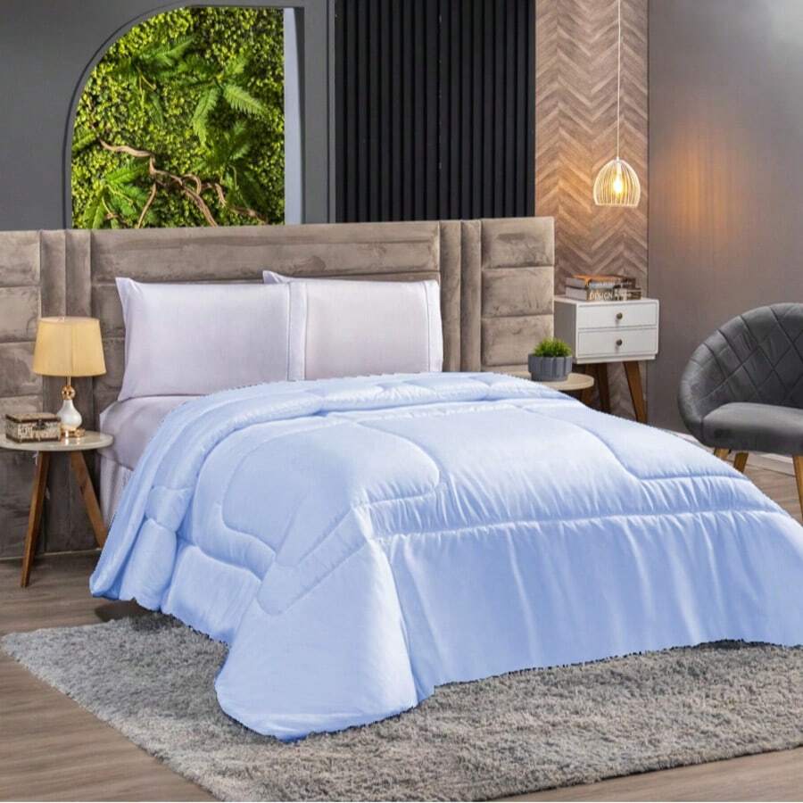 Double Percale 400 Thread Count Satin Duvet For Every Style - Baby Blue - View 1