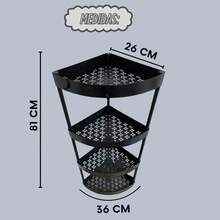 CORNER ORGANIZER, Kitchen, Bathroom, Workshop, Office, Living Room, 4 Levels, Hooks, Bathroom Drain Base. - 深灰色 - 查看 2