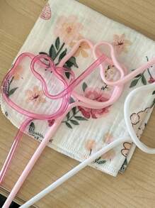 Sanrio 4 piezas de mangueras de pajita de colores de Hello Kitty, accesorios de taza rotatorios y reutilizables, pajitas, lindas bebidas de verano para despedidas de soltera, cubiertas de pajitas, vajilla rosa, fiesta de ducha para la novia, útiles escolares