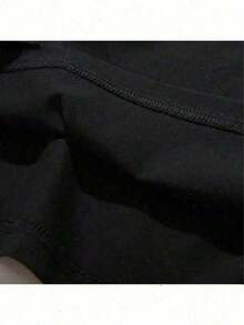 Maglietta 100% cotone con grafica ispirata alla fede in Gesù, scollo rotondo, tessuto jersey casual, adatta per tutte le stagioni - nero - Visualizzare 3