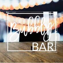 1 件气泡酒吧桌标 || 透明亚克力婚礼标牌香槟吧新娘送礼会酒吧婚礼订婚装饰酒吧推车、婚礼标牌、婚礼物品、婚礼派对用品、婚礼必需品、婚礼用品、婚礼装饰 - 彩色 - 查看 8