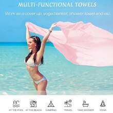 1pc Double-Sided Microfiber Ultra-Absorbent Fast Drying Towel, Sports & Fitness Towel, Lavender Purple, Moisture-Wicking, Sand-Free, Portable Yoga Swimming Camping Hiking Sports Towel