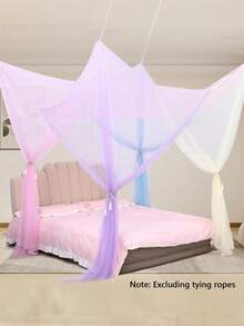 四角柱帘床罩 典雅蚊帐 四门蚊帐 蚊帐床罩 悬挂式蚊帐（圆顶蚊帐 单门） 家用卧室天幕蕾丝窗帘 蕾丝床罩帘 公主床顶蚊帐（无灯）