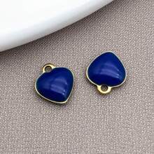 10pcs 8x9mm Cute Tiny Enamel Stainless Steel Heart Charms Mini Love Pendants For DIY Bracelet Necklace Earrings Jewelry Making Crafts Accessories
