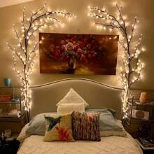 [LED Weiden Wandleuchte] 72 LED beleuchtete 1 Stück Innen Weiden Wandleuchte - Künstliche Pflanzenbaum Zweig Lampe für Schlafzimmer Wohnzimmer Dekoration Ästhetik Halloween Weihnachtsgeschenk