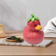 Creative Strawberry Duck Fruit Series Decorative Duck Figurine, Home Decor - Multicolor - View 4