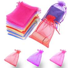 Gift Packaging Bags With Drawstring Closure, High Quality Transparent Party Gift Packaging Bags, Organza Candy Bags, Jewelry Pouches, Wedding Decor Bags, Makeup Bags, Candles, Soap Packaging Bags, Protective Bags To Prevent Bird And Animal Damage, Suitable For Christmas, Weddings, Parties, And Various Holiday Packaging Supplies