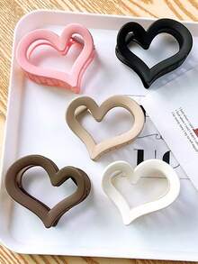 4 件优雅哑光镂空心形发夹，别致的发爪夹，适合盘发、马尾辫、日常、派对、节日，简单百搭，是送给女孩、返校、感恩节、情人节的绝佳礼物 发夹 发夹 发夹 接发夹 - 彩色 - 查看 14