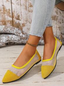 Women's Breathable Mesh Pointed-Toe Loafers With Color Block, Comfortable Minimalist Modern Stylish Casual Outdoor Versatile Flat Shoes (Size Runs Small, Suggest Ordering One Size Up)