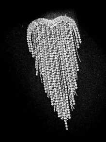 1 pieza Broche de mujer con forma de corazón y borla, decoración elegante para uso diario, boda y fiesta