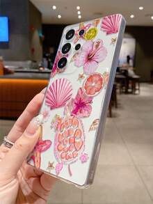 1 carcasă de telefon transparentă din TPU moale, cu model de floare cu tematică oceanică, broască țestoasă, scoici, compatibilă cu telefoanele Samsung, Nothing, Pixel, INFINIX, Xiaomi Redmi, rezistentă la cădere, zgârieturi și amprente - Multicolor - Vizualizare 6
