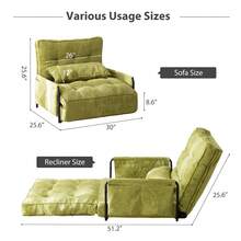 MAXYOYO Adjustable Floor Sofa With Pillows, Multifunctional Bean Bag Bed, 5-Position Foldable Lazy Sofa Bed With Armrests, Multifunctional Floor Seat For Reading, Watching TV And Resting - Green - View 6