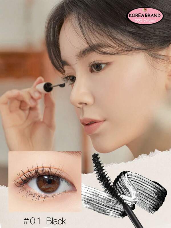 Dasique Dasique Mood Up Mascara Long & Curl #01 Black, Super Lengthening Fiber For Even Long And Curl, Volumizing, Lengthening, Defining, Curling, Multiplying, Waterproof And Smudge-Proof Formula, Vegan, K-Beauty, Korean Makeup, 7.5g/0.26oz