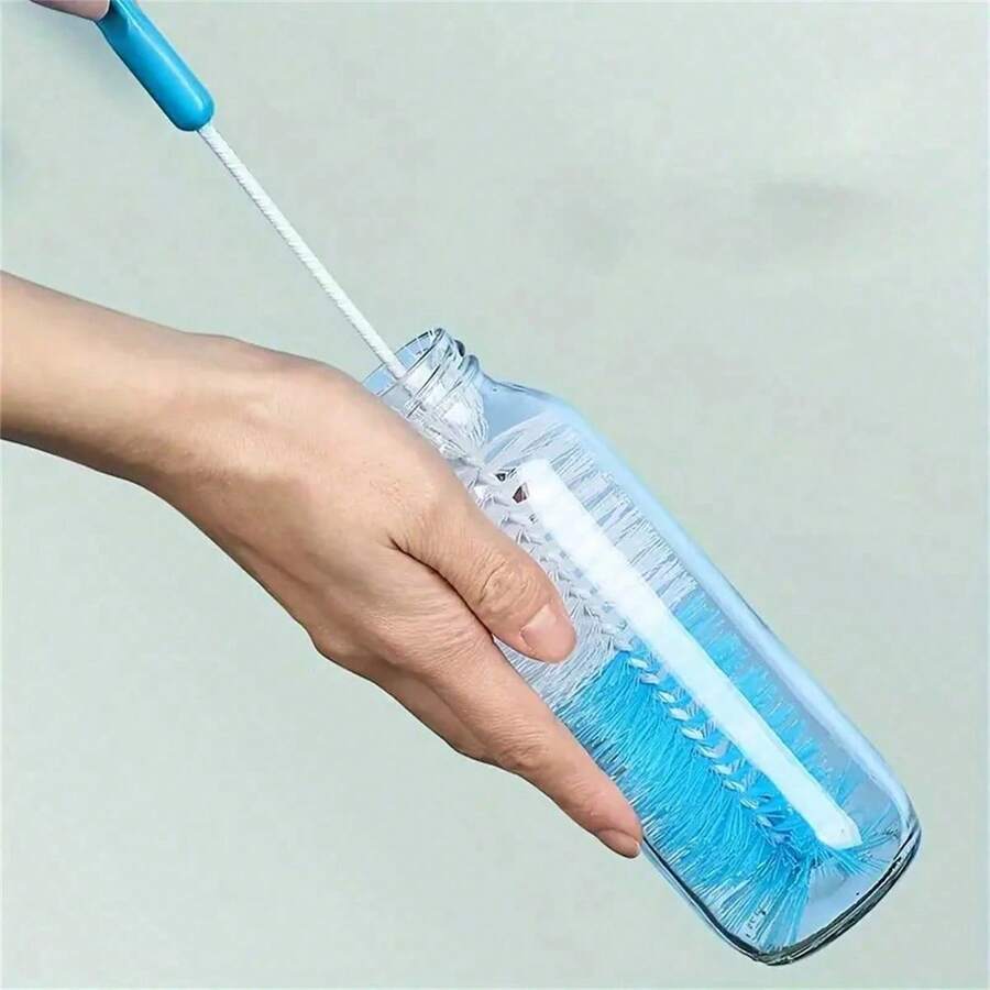 1pc Long Handle Cup Brush, Kitchen Glass Bottle Cleaning Brush, Milk Bottle And Tea Cup Washing Brush, Manual Non-Electric Cleaning Tool - Multicolor - View 1