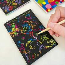 12 piezas de papel de arte para rayar con diseño arcoíris. Juego de manualidades de arte juvenil adecuado como regalo de Navidad para adolescentes, artesanías juveniles y pintura para rayar DIY