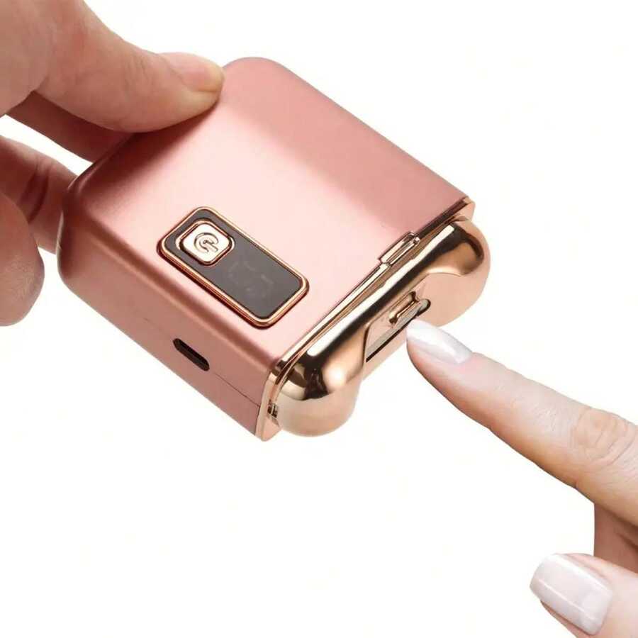 可充电电动指甲钳 - USB充电，500mAh锂电池，男女通用，完美礼物，自动修剪，带指甲锉，高品质静音照明，适合成人美甲，3档速度可调，自动指甲钳