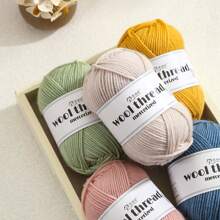 300g 100% reine Strickwolle, ideal für handgemachte Pullover, Mützen, Schals zum Warmhalten im Herbst/Winter, 1 Stück = 6 Knäuel = 300g