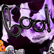 1 Stück 113*44cm Boo! Buchstaben Folie Ballon aufgepumpt Halloween Party Banner Hintergrund Dekoration