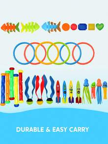 Diving Pool Games, Large Collection With Storage Bag, Pool Games, Summer Swimming Water Fish - Various Pool Floats - Pool Games - Multicolor - View 6