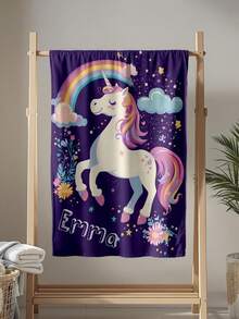 1pc Customized Personalized Blanket, Text Blanket, DIY Blanket, Patterned Blanket, Memorial Blanket. Tapestry, Photo Portrait Blanket Design, Suitable For Girls, Boys, Adults, Valentine's Day, Lightweight, Baby Blanket, Personalized Blanket, Personalized Photo Blanket, Personalized Throw Blanket, Personalized Baby Blanket, Newborn Blanket, Suitable For Mother's Day, Birthday, Children's Day, Father's Day, Halloween, Christmas