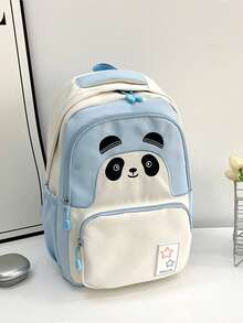 A Fashionable And Cute Panda Backpack For Women, Student Backpack, Travel Backpack, Cartoon And Playful Type, Finely Crafted Nylon Material, With Three-Dimensional Patterns. Multi Layer Design, Can Classify And Store Books And Stationery, Reduce Load, Breathable Shoulder Straps, Scratch Resistant And Wear-Resistant, Suitable For School, Outdoor Play, Parent-Child Travel, Interest Classes, Comic Exhibitions And Other Places